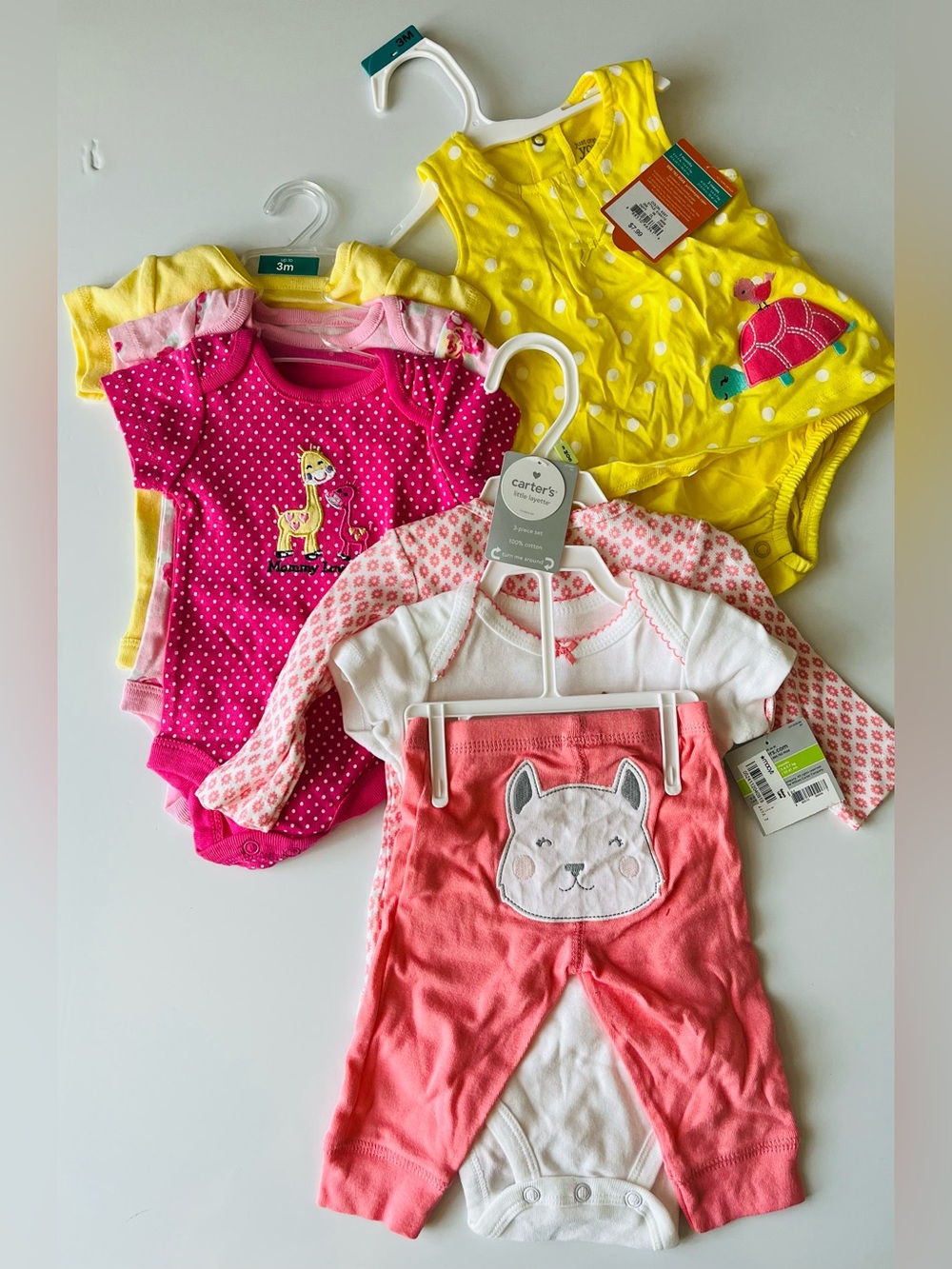 Carter's and Other Brands • NWT Pink & Yellow Baby Outfit Bundle